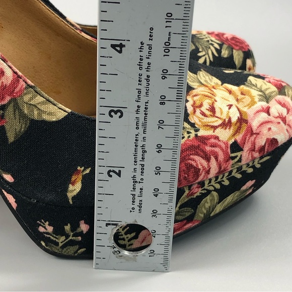 Qupid Women’s Floral Stiletto Platform Pump Heels Size 10 - Picture 15 of 15